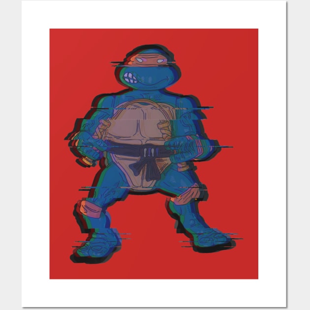 Teenage Mutant Glitchy Turtle Wall Art by Owllee Designs